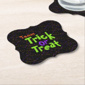 Halloween / Trick or treat / Kartonnen Onderzetters (Gekanteld)