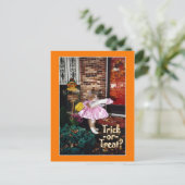 Halloween Trick-or-Treat Kat Briefkaart (Staand voorkant)