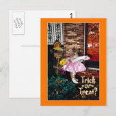 Halloween Trick-or-Treat Kat Briefkaart (Voorkant / Achterkant)