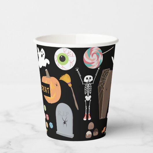 Halloween Trick or treat Kinder Halloween Party Papieren Bekers (Links)