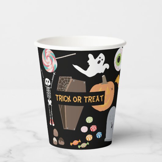 Halloween Trick or treat Kinder Halloween Party Papieren Bekers (Voorkant)