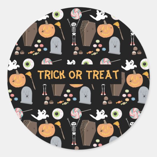 Halloween Trick or treat Kinder Halloween Ronde Sticker (Voorkant)