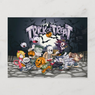 Halloween Trick or treat Kinderen Briefkaart