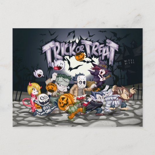Halloween Trick or treat Kinderen Briefkaart (Voorkant)