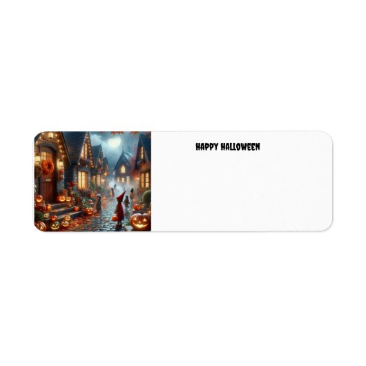 Halloween trick or treat kinderen etiket (Voorkant)