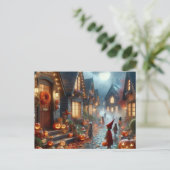 Halloween trick or treat kinderen feestdagenkaart (Staand voorkant)