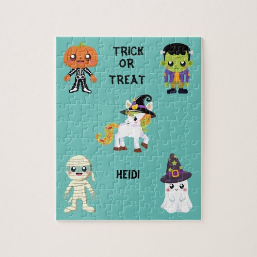 HALLOWEEN "TRICK OR TREAT KINDEREN GEPUBLICEERD LEGPUZZEL (Verticaal)