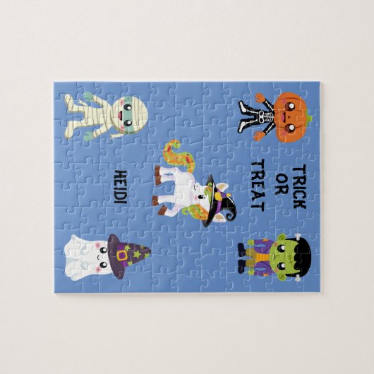 HALLOWEEN "TRICK OR TREAT KINDEREN GEPUBLICEERD LEGPUZZEL (Horizontaal)