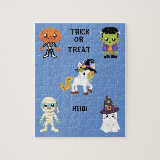 HALLOWEEN "TRICK OR TREAT KINDEREN GEPUBLICEERD LEGPUZZEL (Verticaal)