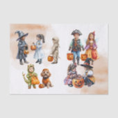 Halloween Trick or treat Kinderen in kostuums Tissuepapier (Voorkant)