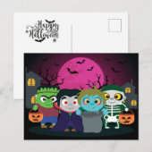 Halloween trick or treat kinderen Vakantie Briefka Feestdagenkaart (Voorkant / Achterkant)