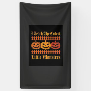 Halloween Trick Or Treat Kleine Monsters Pompoen D Spandoek