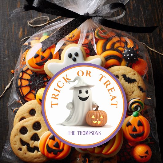 Halloween Trick or treat lachende geest Ronde Sticker