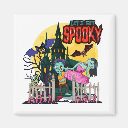 Halloween Trick or treat Laten we Spooky krijgen Magneet (Voorkant)