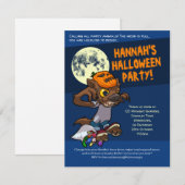 Halloween Trick or treat Little Cartoon Werewolf Kaart (Voorkant / Achterkant)