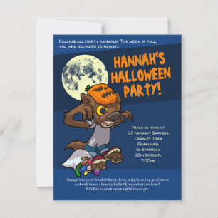Halloween Trick or treat Little Cartoon Werewolf Kaart