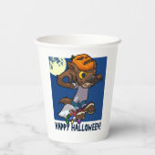 Halloween Trick or treat Little Cartoon Werewolf Papieren Bekers (Achterkant)