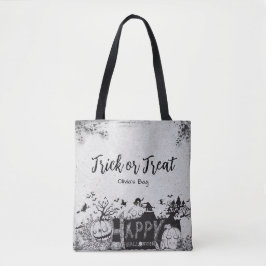 Halloween "Trick or treat" met naam Tote Bag