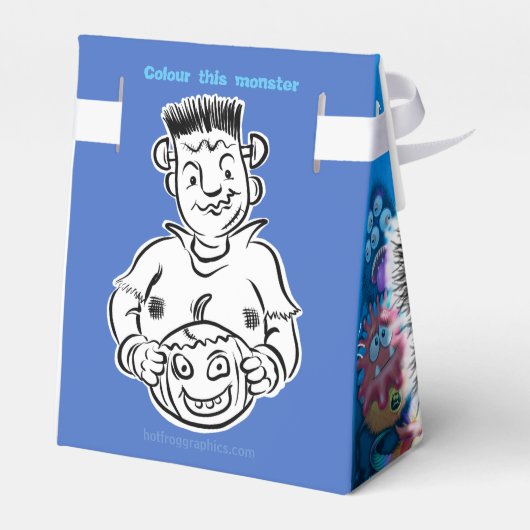 Halloween Trick or treat monster gunst doos Bedankdoosjes (Achterkant)