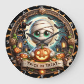 Halloween Trick or treat Mummy Grote Klok (Voorkant)