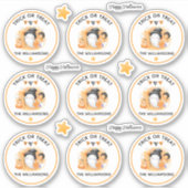 Halloween Trick or treat naam Boo Ghost Kiss Cut Sticker (Voorkant)