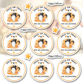 Halloween Trick or treat naam Boo Ghost Kiss Cut Sticker