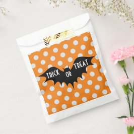 Halloween trick or treat oranje polka stippen bedankzakje