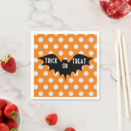 Halloween trick or treat oranje polka stippen servet