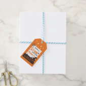 Halloween Trick or treat Oranje pompoen Cadeaulabel (Met Touw)