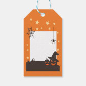 Halloween Trick or treat Oranje pompoen Cadeaulabel (Achterkant)