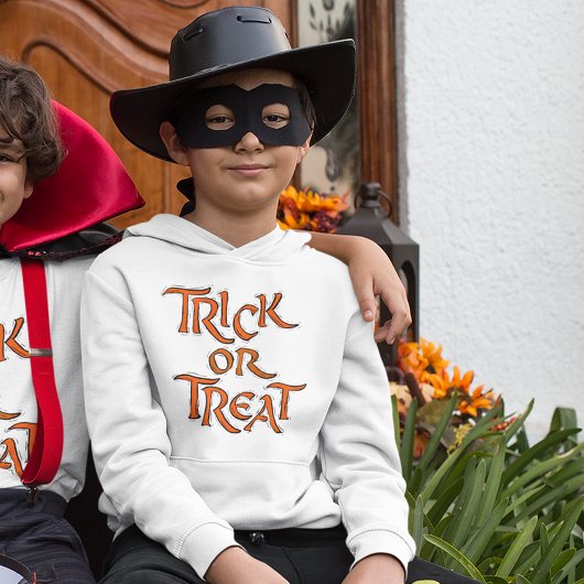 Halloween Trick or treat Oranje typografie Kindere