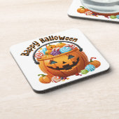 Halloween Trick or treat Pail & Snoep Bier Onderzetter (Linkerzijde)