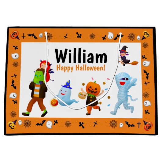 Halloween Trick-or-Treat Parade Persoonlijke tas Groot Cadeauzakje (Voorkant)