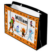 Halloween Trick-or-Treat Parade Persoonlijke tas Groot Cadeauzakje (Achterkant Gekanteld)