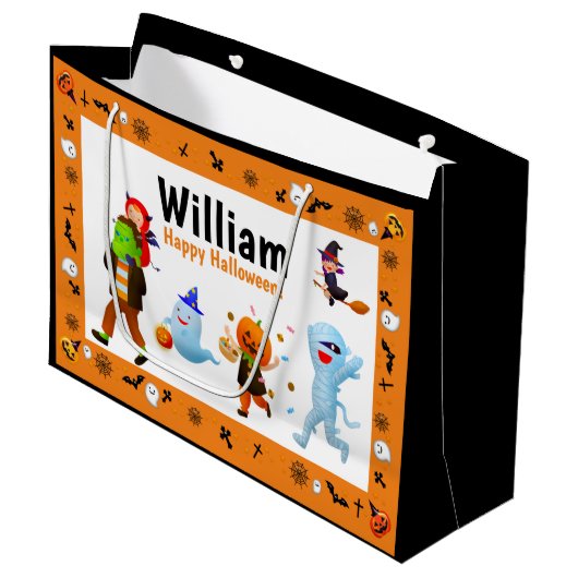 Halloween Trick-or-Treat Parade Persoonlijke tas Groot Cadeauzakje (Voorkant Gekanteld)