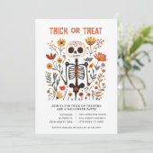Halloween Trick or Treat Party Invitation Kaart (Staand voorkant)