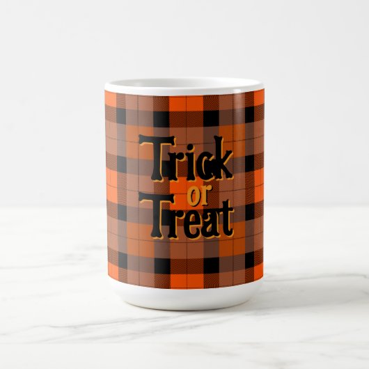 Halloween Trick or treat Plaid Koffiemok (Center)