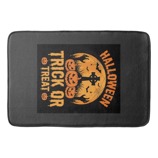 Halloween Trick or Treat Pompoen Begraafplaats Ont Badmat (Voorkant)