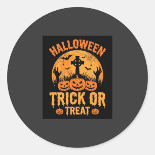 Halloween Trick-or-Treat Pompoen Begraafplaats Ont Ronde Sticker