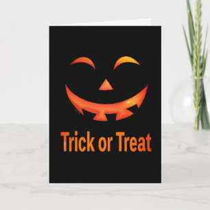 Halloween Trick or treat pompoen gezicht Kaart