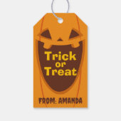 Halloween Trick or treat Pompoen Spooky Face Retro Cadeaulabel (Achterkant)