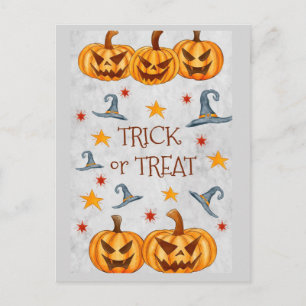 Halloween Trick or Treat Pompoenen Briefkaart