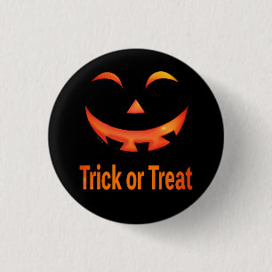 Halloween Trick or Treat Pompoengezicht Ronde Button 3,2 Cm