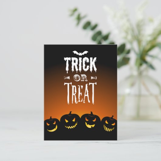 Halloween Trick or treat Postard Briefkaart (Staand voorkant)