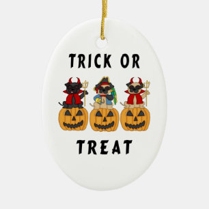 Halloween Trick or treat Pug Dogs Keramisch Ornament
