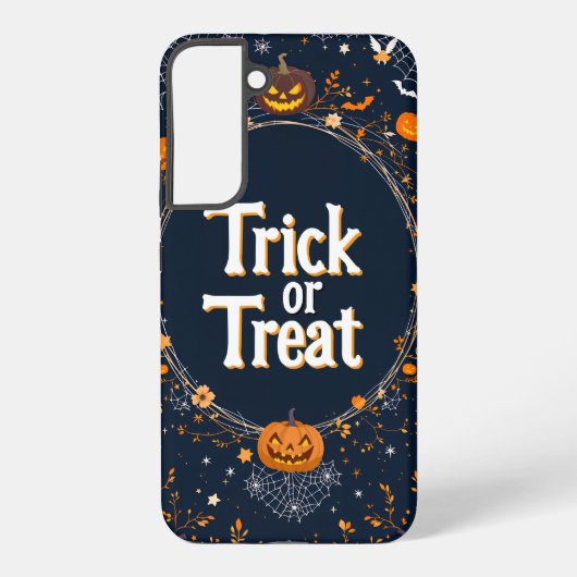 Halloween Trick or Treat Pumpkin Design Samsung Galaxy Hoesje (Achterkant)