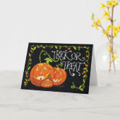 Halloween Trick or treat Pumpkin en Candy Corn Kaart (Gele Bloem)