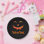 Halloween Trick or Treat Pumpkin Face Papieren Bordje (Feest)