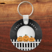 Halloween Trick or treat Pumpkin Jack O Lantern Sleutelhanger (Voorkant)