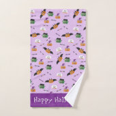 Halloween Trick or treat Pumpkin Pattern Paars Bad Handdoek (Handdoek)